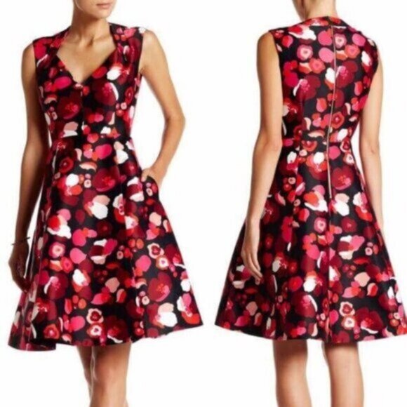 Kate Spade Falling Florals Fit & Flare Dress Size 2 - Picture 1 of 10